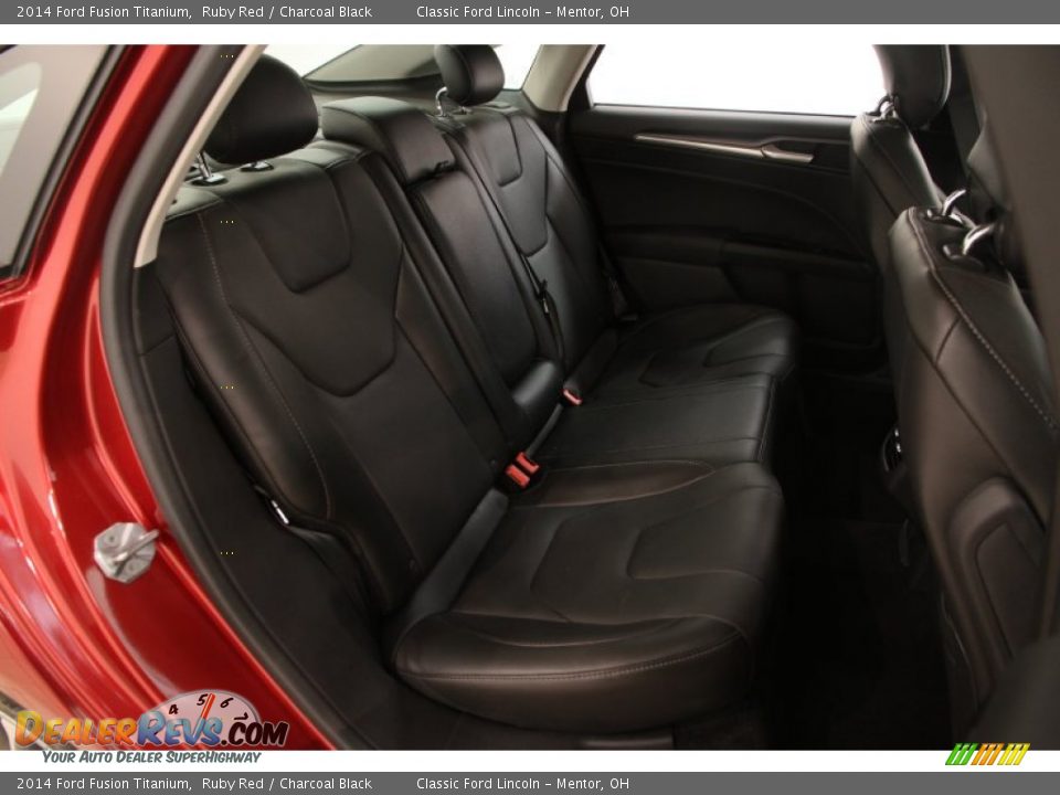 2014 Ford Fusion Titanium Ruby Red / Charcoal Black Photo #30