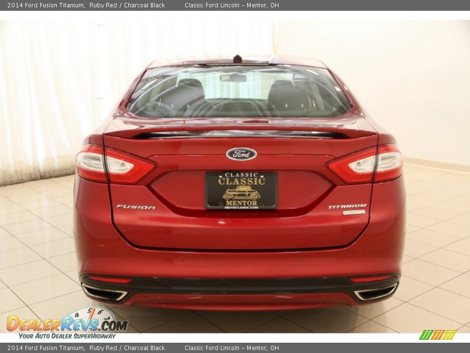 2014 Ford Fusion Titanium Ruby Red / Charcoal Black Photo #32