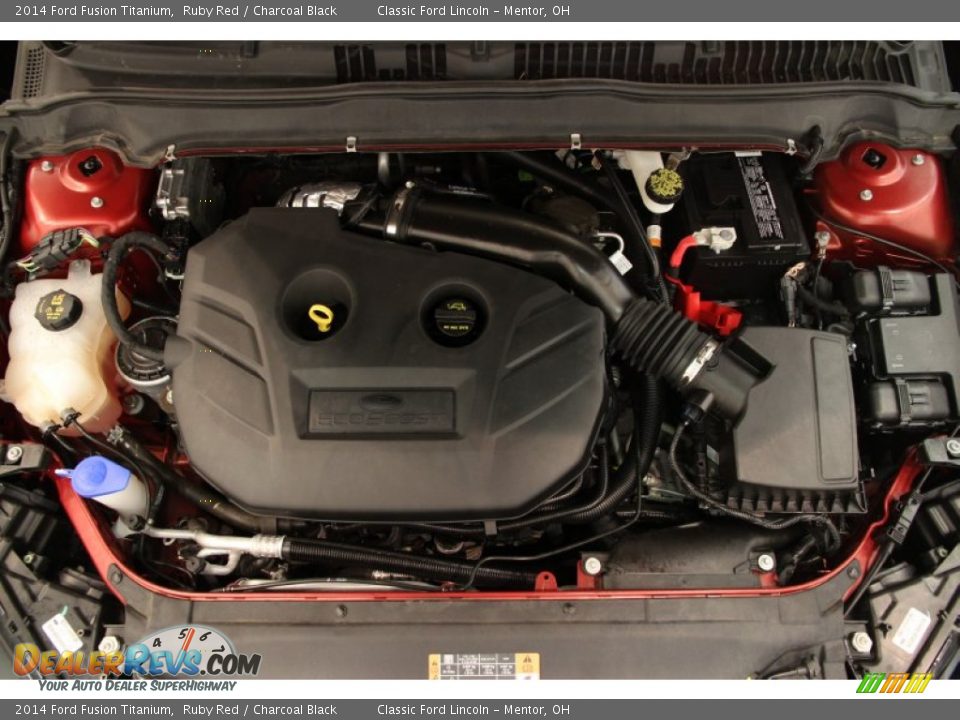 2014 Ford Fusion Titanium Ruby Red / Charcoal Black Photo #33