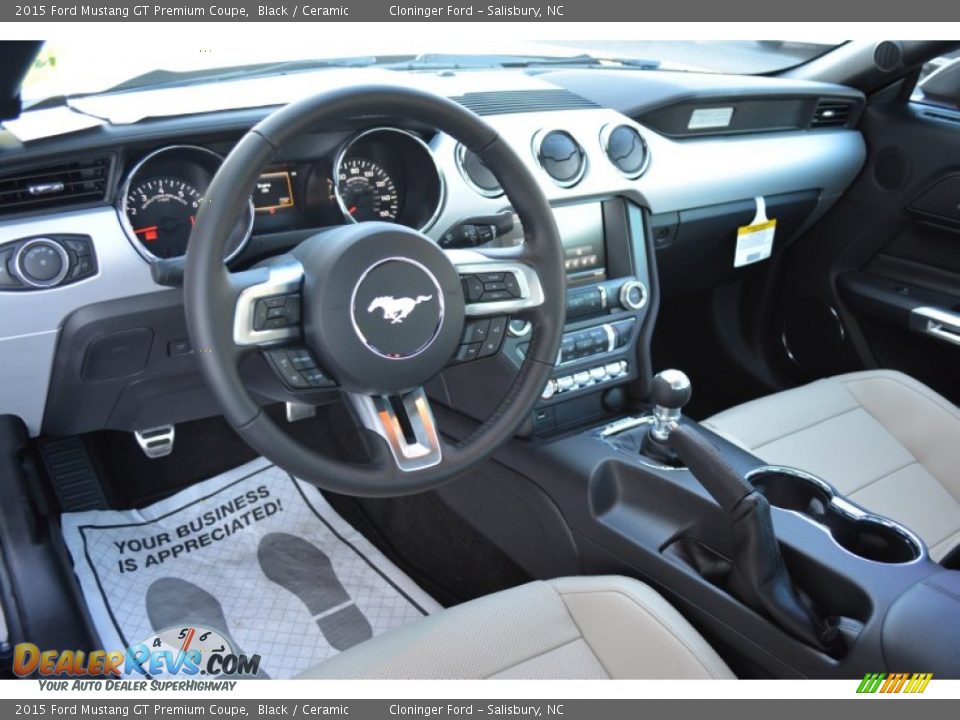 Ceramic Interior - 2015 Ford Mustang GT Premium Coupe Photo #8