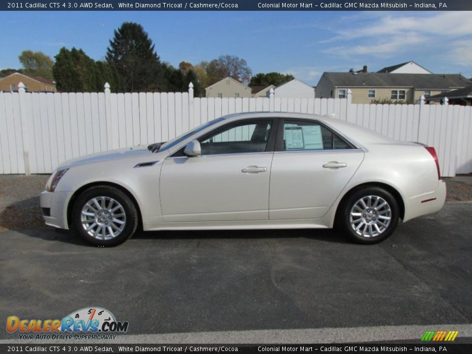 2011 Cadillac CTS 4 3.0 AWD Sedan White Diamond Tricoat / Cashmere/Cocoa Photo #2