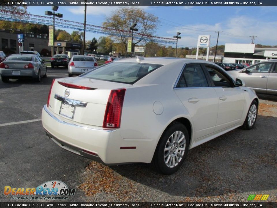 2011 Cadillac CTS 4 3.0 AWD Sedan White Diamond Tricoat / Cashmere/Cocoa Photo #6