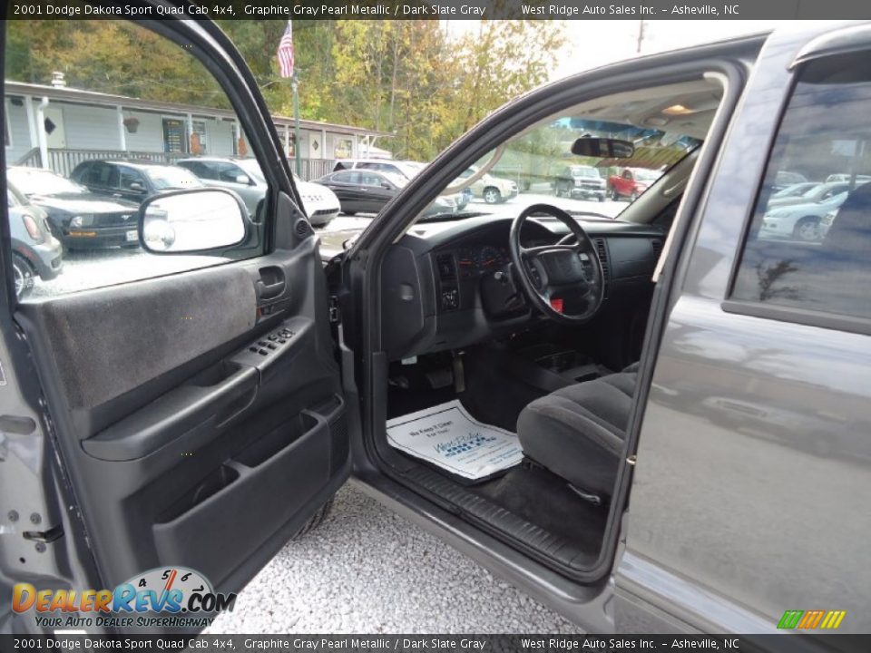 2001 Dodge Dakota Sport Quad Cab 4x4 Graphite Gray Pearl Metallic / Dark Slate Gray Photo #9