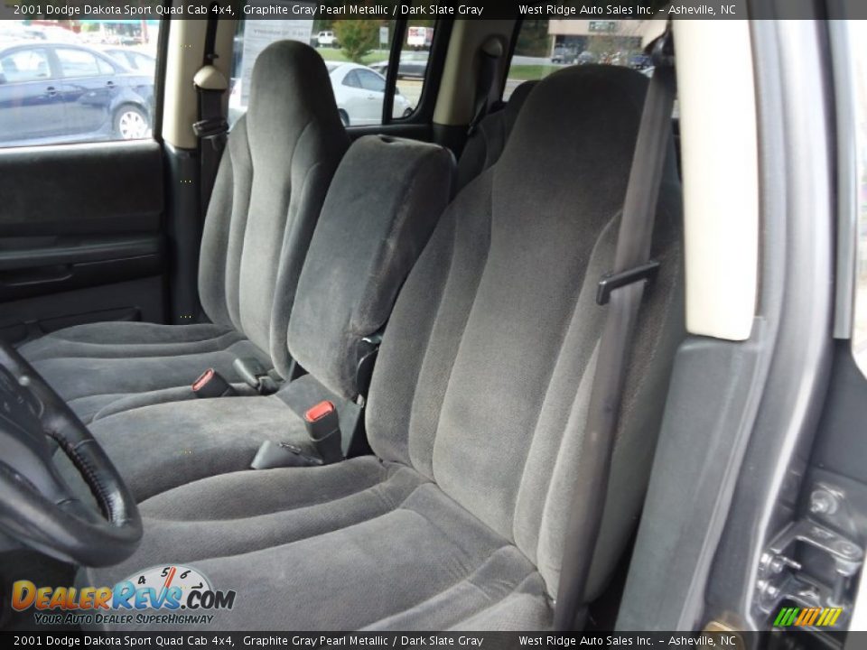 2001 Dodge Dakota Sport Quad Cab 4x4 Graphite Gray Pearl Metallic / Dark Slate Gray Photo #13