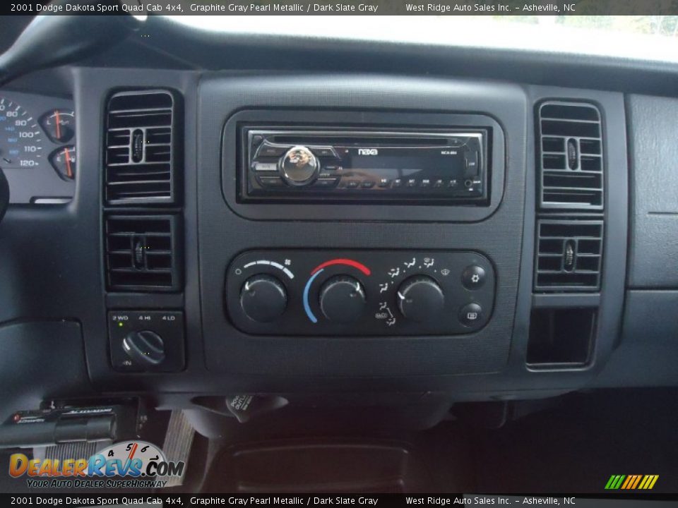 2001 Dodge Dakota Sport Quad Cab 4x4 Graphite Gray Pearl Metallic / Dark Slate Gray Photo #15