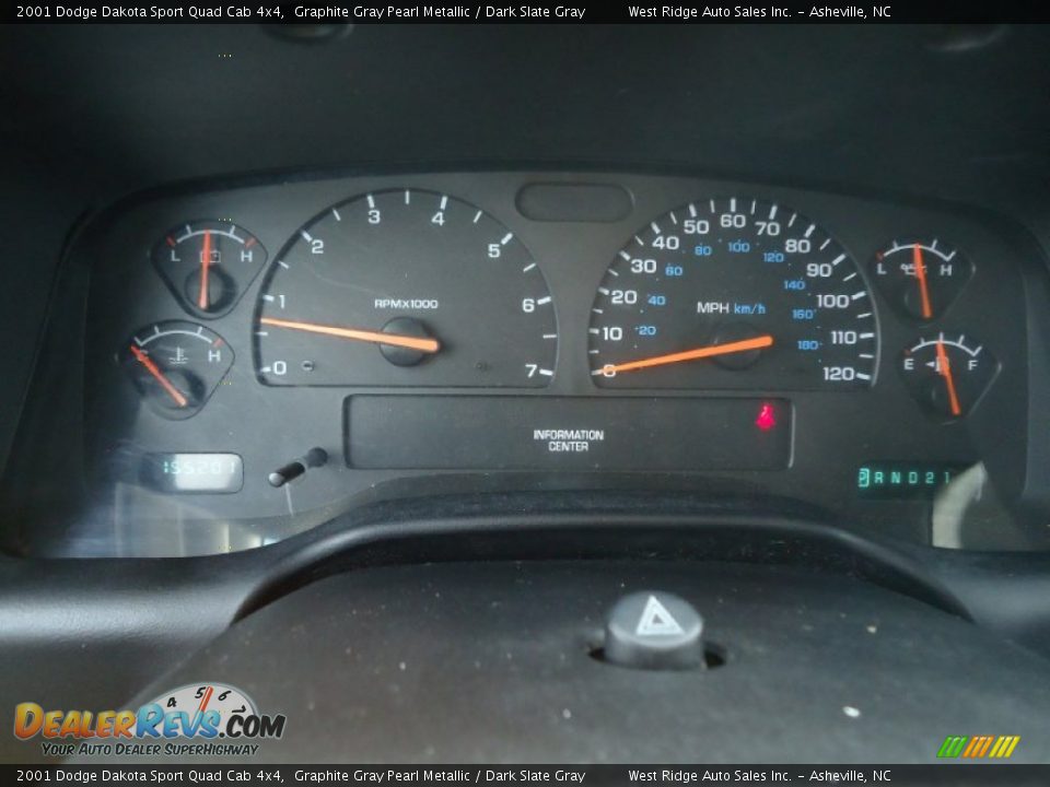 2001 Dodge Dakota Sport Quad Cab 4x4 Graphite Gray Pearl Metallic / Dark Slate Gray Photo #16