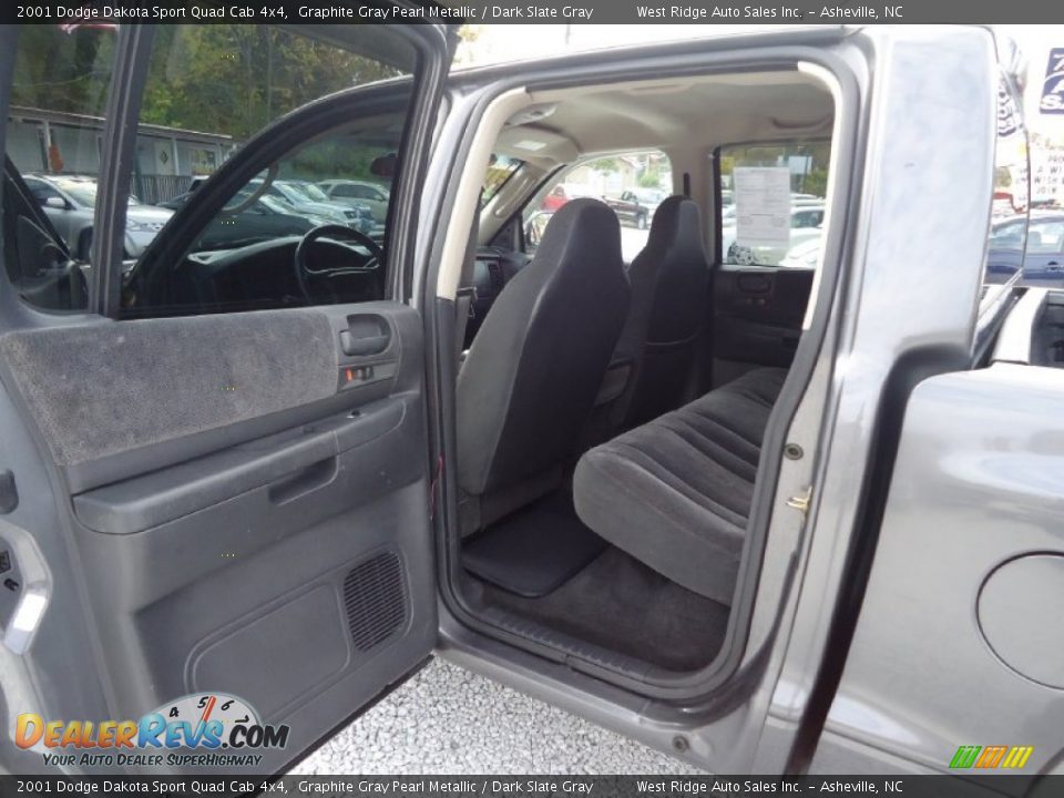2001 Dodge Dakota Sport Quad Cab 4x4 Graphite Gray Pearl Metallic / Dark Slate Gray Photo #18
