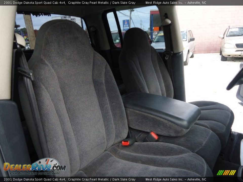 2001 Dodge Dakota Sport Quad Cab 4x4 Graphite Gray Pearl Metallic / Dark Slate Gray Photo #28