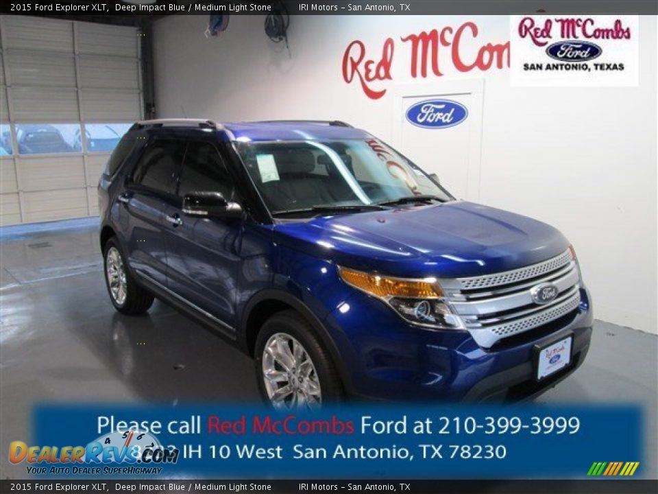 2015 Ford Explorer XLT Deep Impact Blue / Medium Light Stone Photo #1