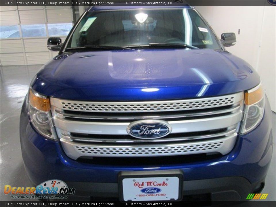 2015 Ford Explorer XLT Deep Impact Blue / Medium Light Stone Photo #2