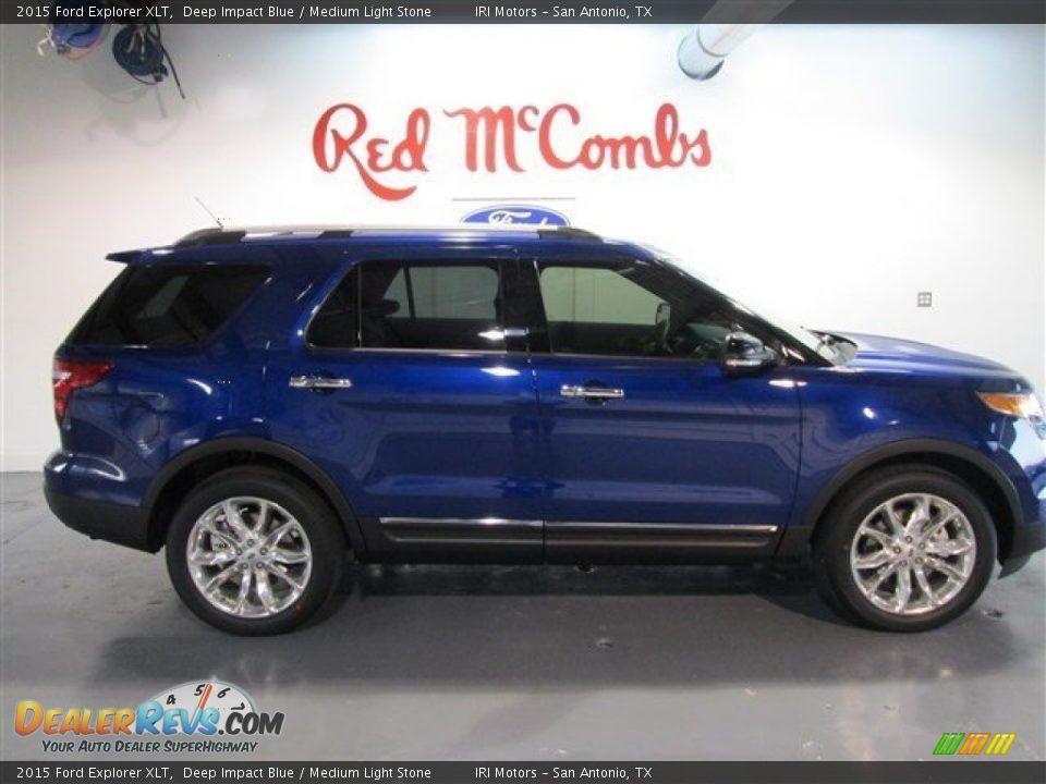 2015 Ford Explorer XLT Deep Impact Blue / Medium Light Stone Photo #9