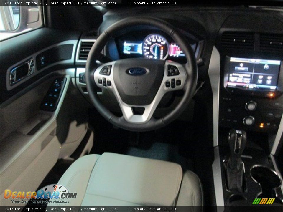 2015 Ford Explorer XLT Deep Impact Blue / Medium Light Stone Photo #13