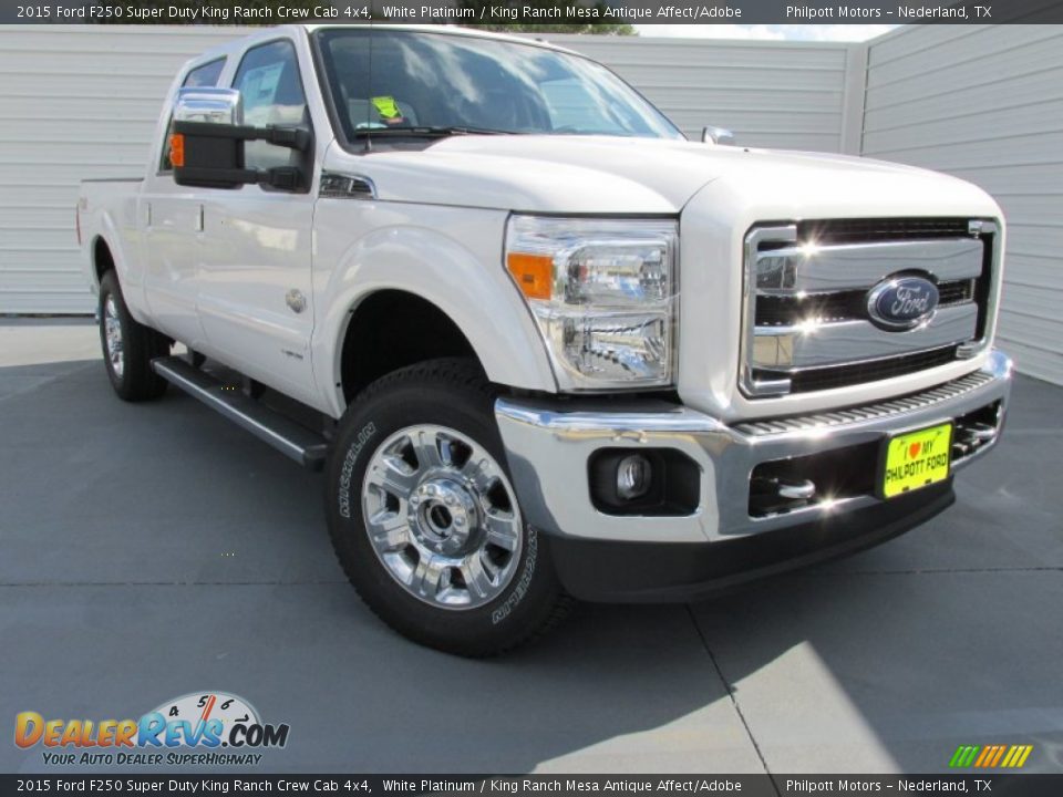 2015 Ford F250 Super Duty King Ranch Crew Cab 4x4 White Platinum / King Ranch Mesa Antique Affect/Adobe Photo #2