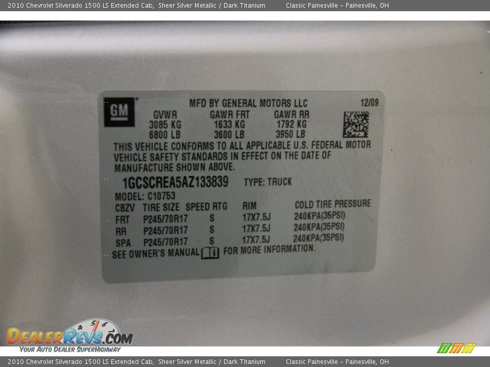 2010 Chevrolet Silverado 1500 LS Extended Cab Sheer Silver Metallic / Dark Titanium Photo #16