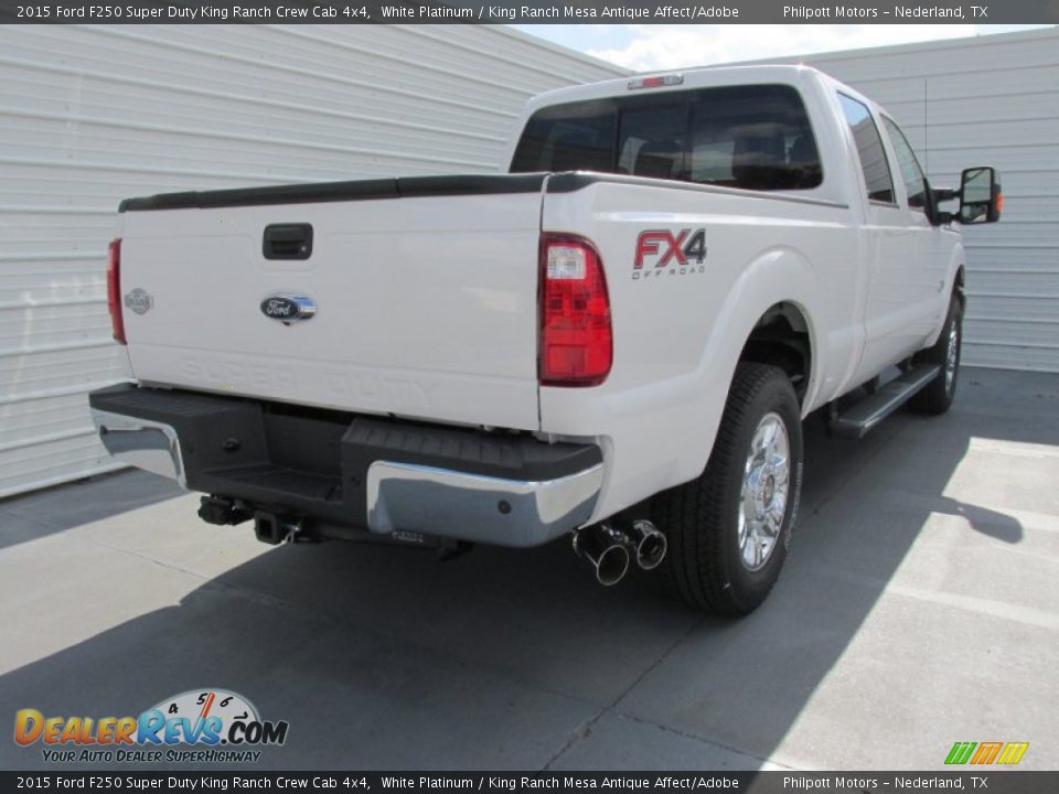 2015 Ford F250 Super Duty King Ranch Crew Cab 4x4 White Platinum / King Ranch Mesa Antique Affect/Adobe Photo #4