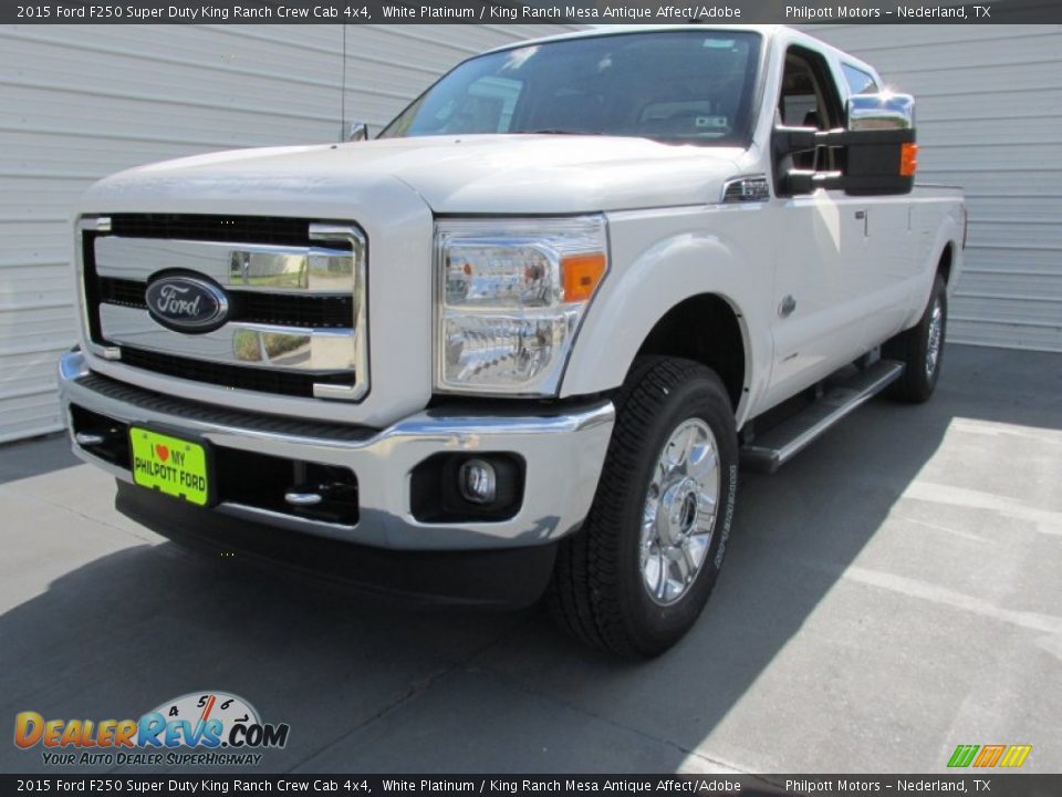 2015 Ford F250 Super Duty King Ranch Crew Cab 4x4 White Platinum / King Ranch Mesa Antique Affect/Adobe Photo #7