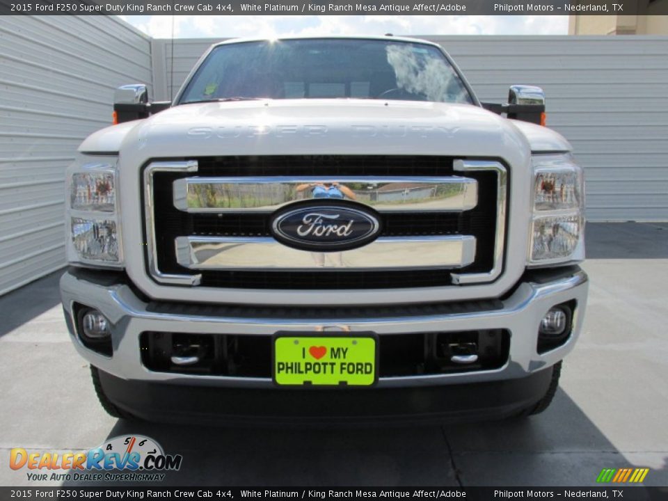 2015 Ford F250 Super Duty King Ranch Crew Cab 4x4 White Platinum / King Ranch Mesa Antique Affect/Adobe Photo #8