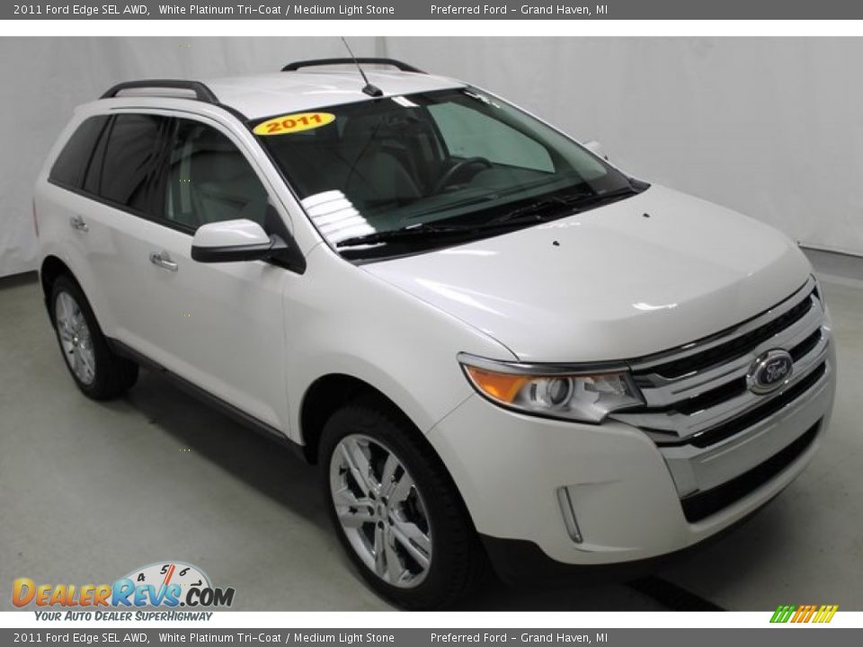 2011 Ford Edge SEL AWD White Platinum Tri-Coat / Medium Light Stone Photo #1