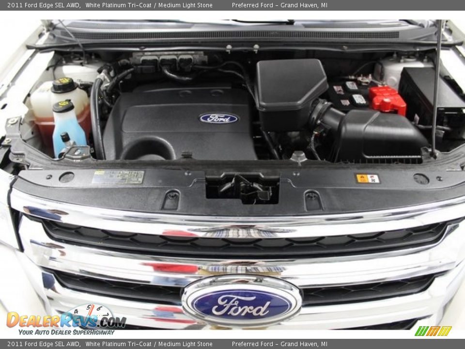 2011 Ford Edge SEL AWD White Platinum Tri-Coat / Medium Light Stone Photo #13