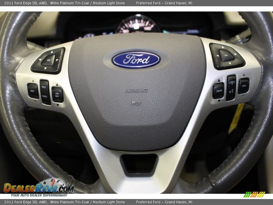 2011 Ford Edge SEL AWD White Platinum Tri-Coat / Medium Light Stone Photo #31