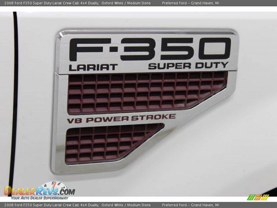 2008 Ford F350 Super Duty Lariat Crew Cab 4x4 Dually Oxford White / Medium Stone Photo #12