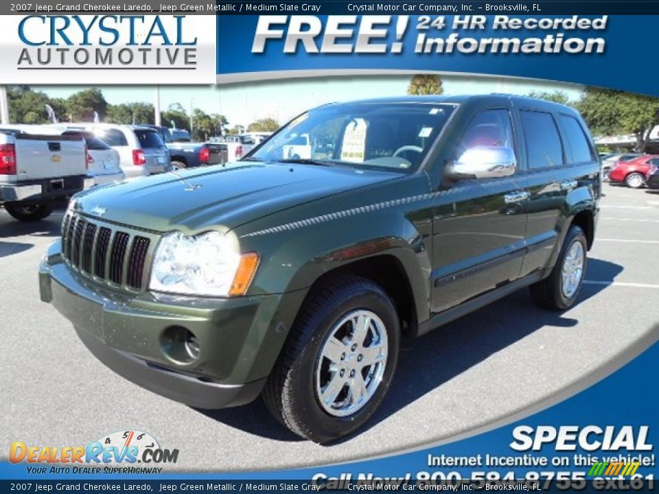 2007 Jeep Grand Cherokee Laredo Jeep Green Metallic / Medium Slate Gray Photo #1