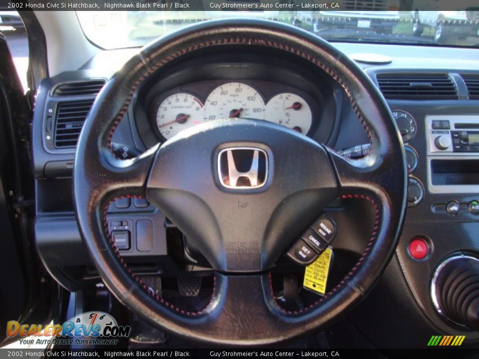 2002 Honda Civic Si Hatchback Nighthawk Black Pearl / Black Photo #13