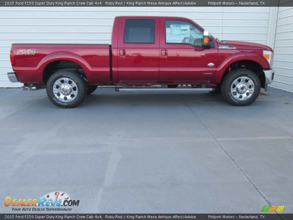 2015 Ford F250 Super Duty King Ranch Crew Cab 4x4 Ruby Red / King Ranch Mesa Antique Affect/Adobe Photo #3