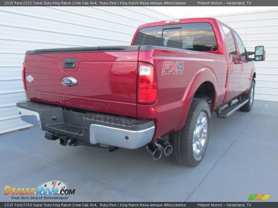2015 Ford F250 Super Duty King Ranch Crew Cab 4x4 Ruby Red / King Ranch Mesa Antique Affect/Adobe Photo #4