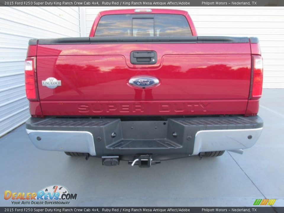 2015 Ford F250 Super Duty King Ranch Crew Cab 4x4 Ruby Red / King Ranch Mesa Antique Affect/Adobe Photo #5