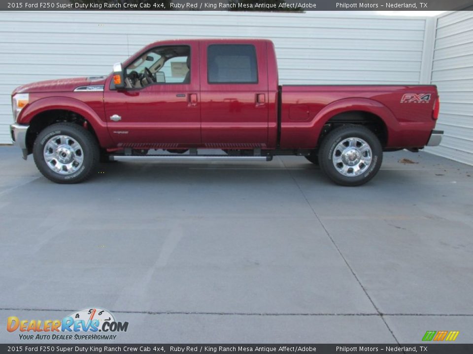 2015 Ford F250 Super Duty King Ranch Crew Cab 4x4 Ruby Red / King Ranch Mesa Antique Affect/Adobe Photo #6