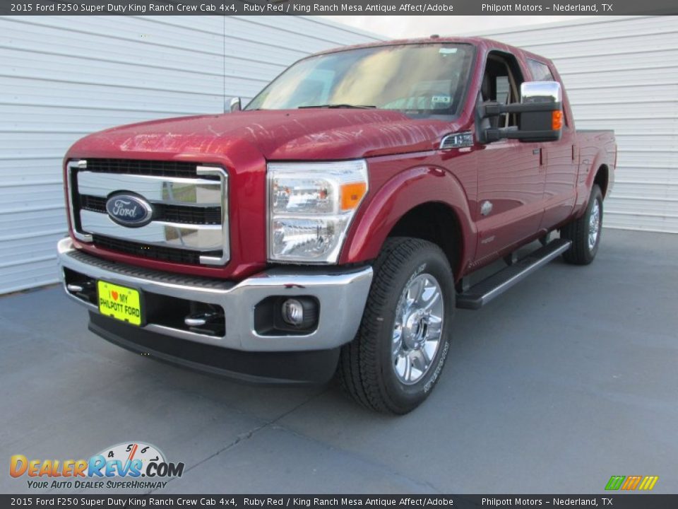 2015 Ford F250 Super Duty King Ranch Crew Cab 4x4 Ruby Red / King Ranch Mesa Antique Affect/Adobe Photo #7