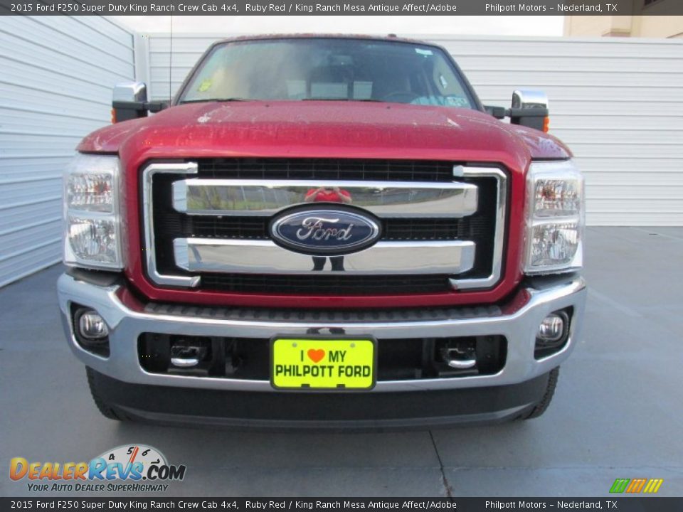 2015 Ford F250 Super Duty King Ranch Crew Cab 4x4 Ruby Red / King Ranch Mesa Antique Affect/Adobe Photo #8
