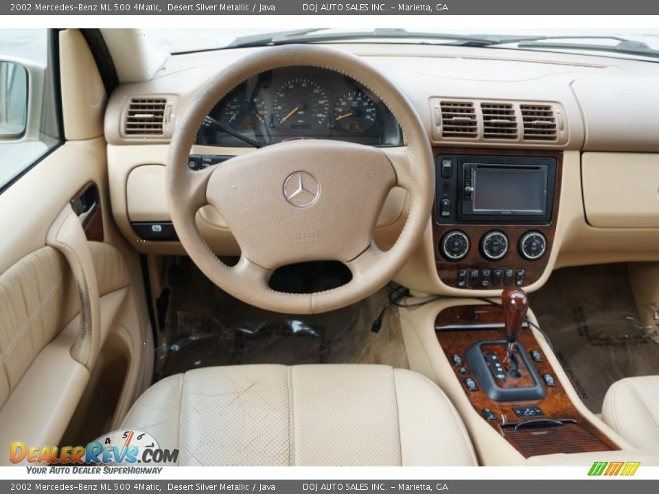 2002 Mercedes-Benz ML 500 4Matic Desert Silver Metallic / Java Photo #14
