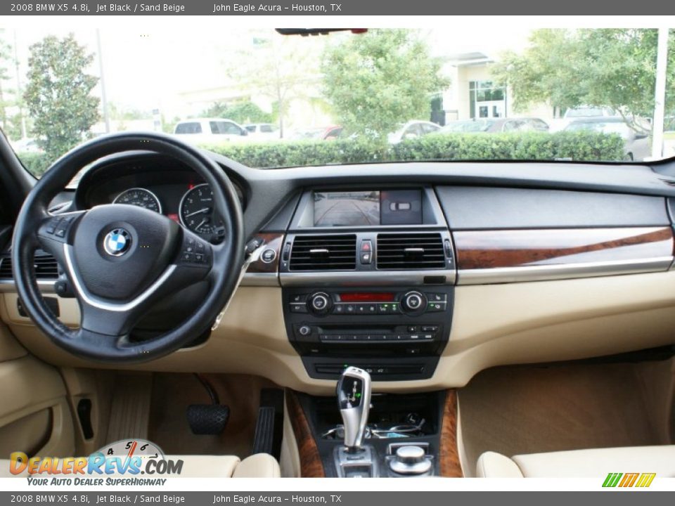 2008 BMW X5 4.8i Jet Black / Sand Beige Photo #25