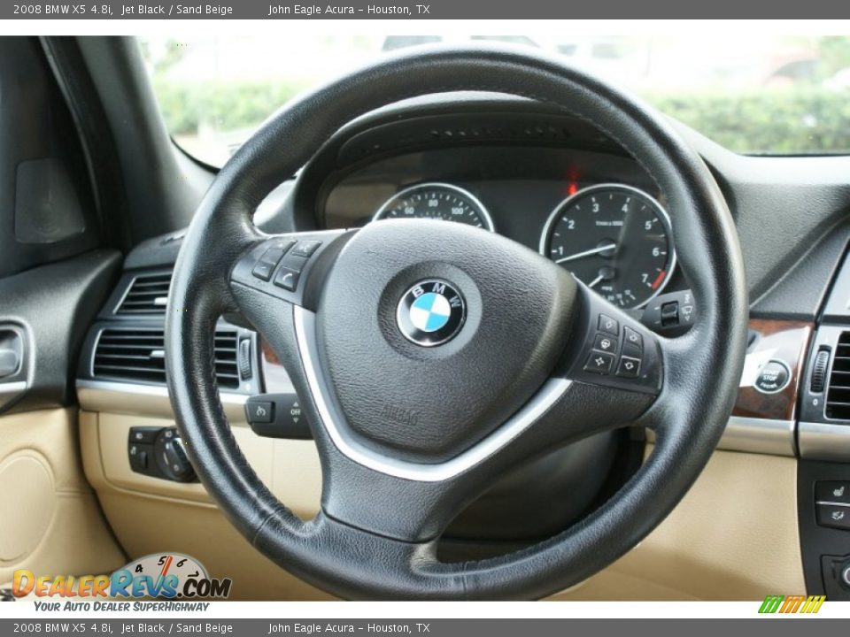 2008 BMW X5 4.8i Jet Black / Sand Beige Photo #29