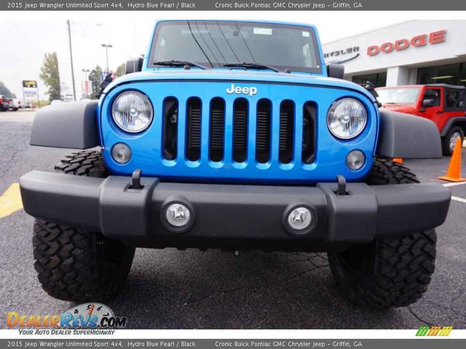 2015 Jeep Wrangler Unlimited Sport 4x4 Hydro Blue Pearl / Black Photo #2