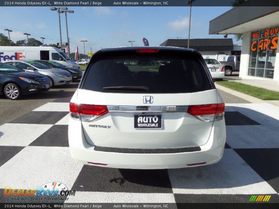 2014 Honda Odyssey EX-L White Diamond Pearl / Beige Photo #4