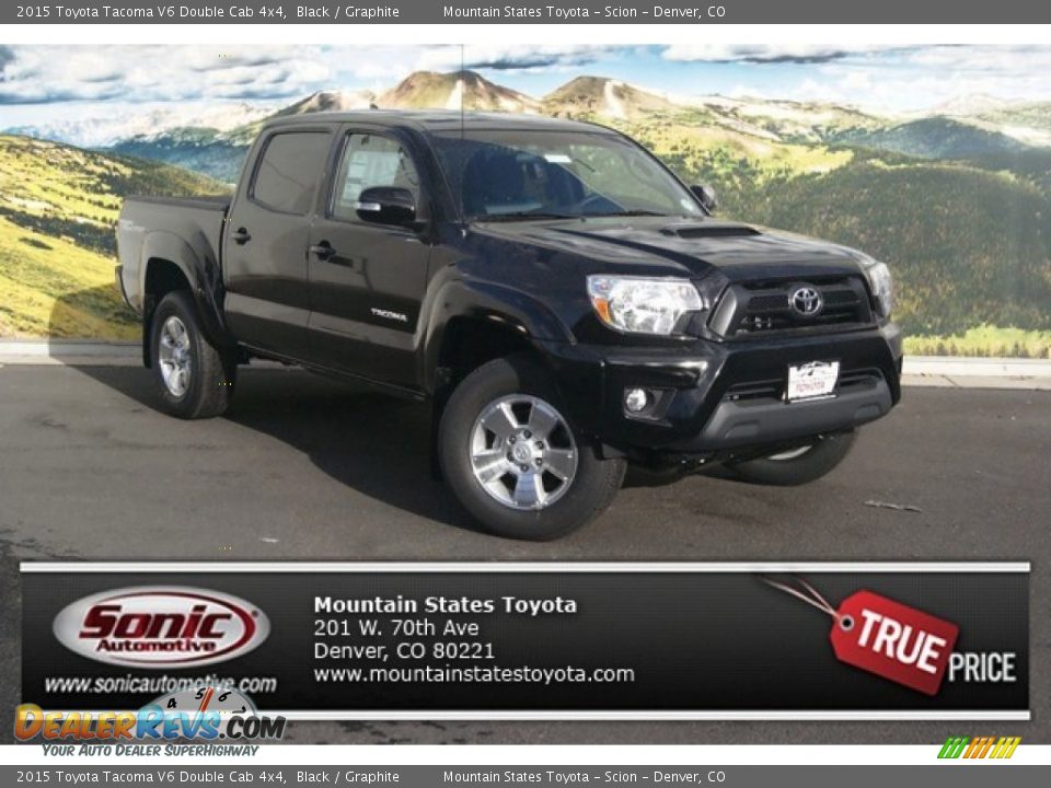 2015 Toyota Tacoma V6 Double Cab 4x4 Black / Graphite Photo #1
