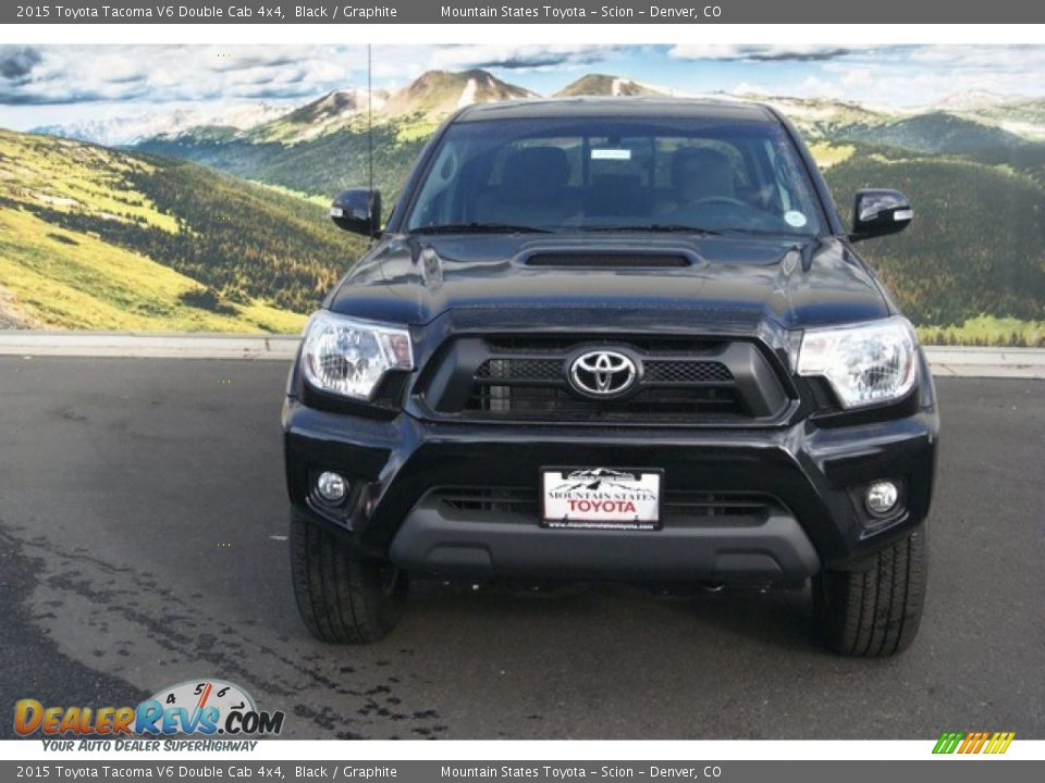 2015 Toyota Tacoma V6 Double Cab 4x4 Black / Graphite Photo #2