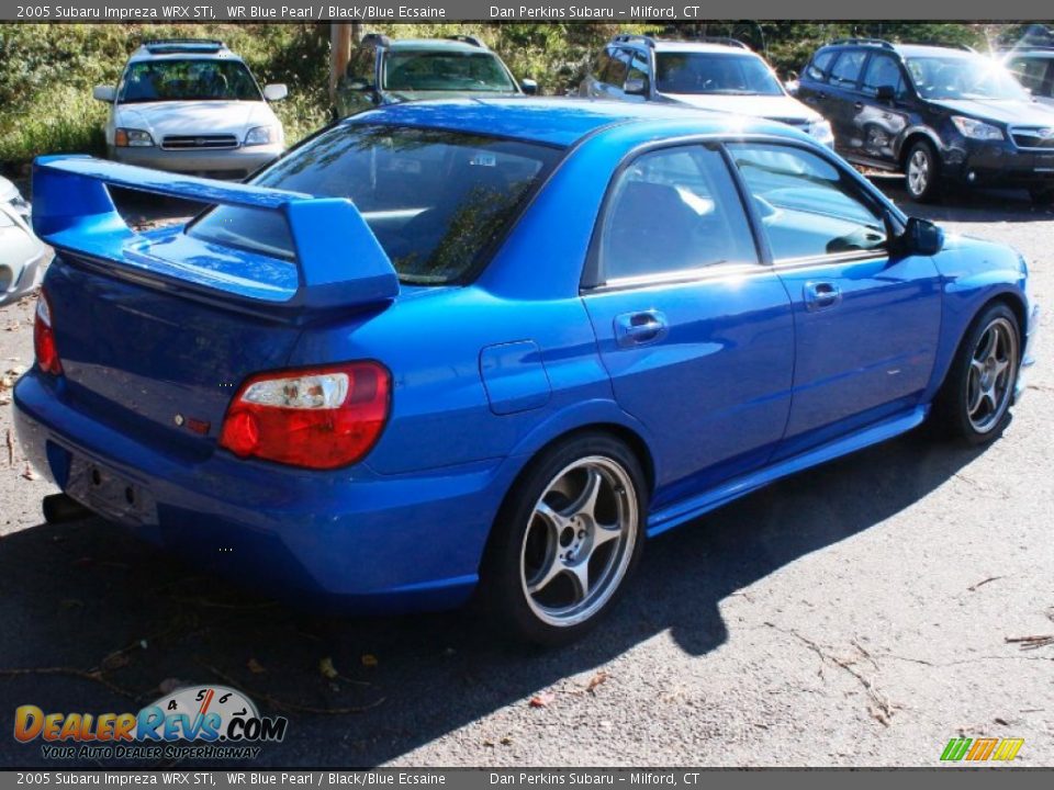 2005 Subaru Impreza WRX STi WR Blue Pearl / Black/Blue Ecsaine Photo #6