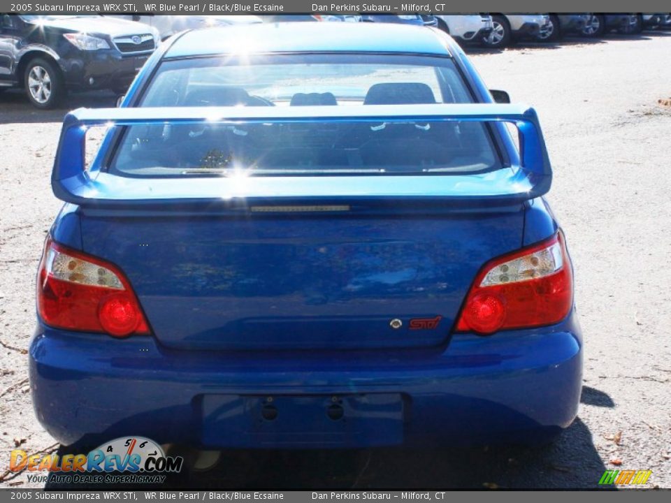 2005 Subaru Impreza WRX STi WR Blue Pearl / Black/Blue Ecsaine Photo #7