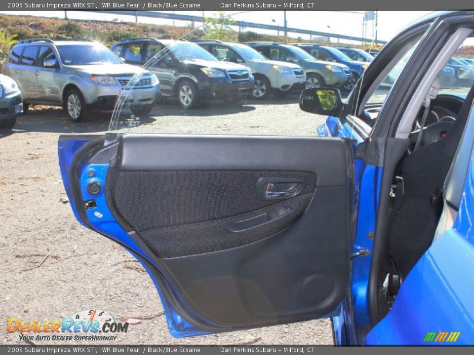 2005 Subaru Impreza WRX STi WR Blue Pearl / Black/Blue Ecsaine Photo #28