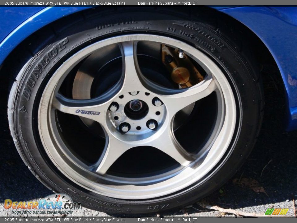 2005 Subaru Impreza WRX STi WR Blue Pearl / Black/Blue Ecsaine Photo #32