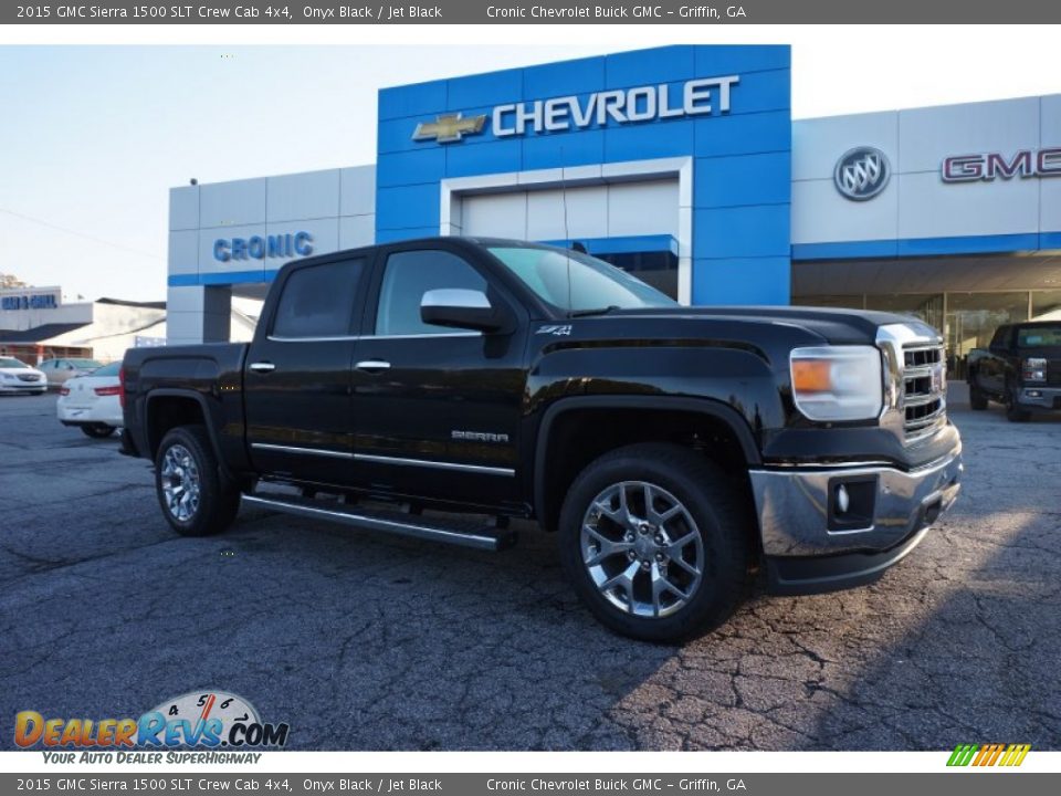 2015 GMC Sierra 1500 SLT Crew Cab 4x4 Onyx Black / Jet Black Photo #1