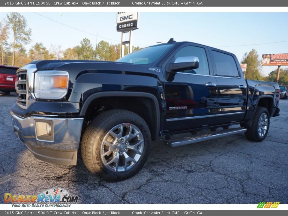 2015 GMC Sierra 1500 SLT Crew Cab 4x4 Onyx Black / Jet Black Photo #3
