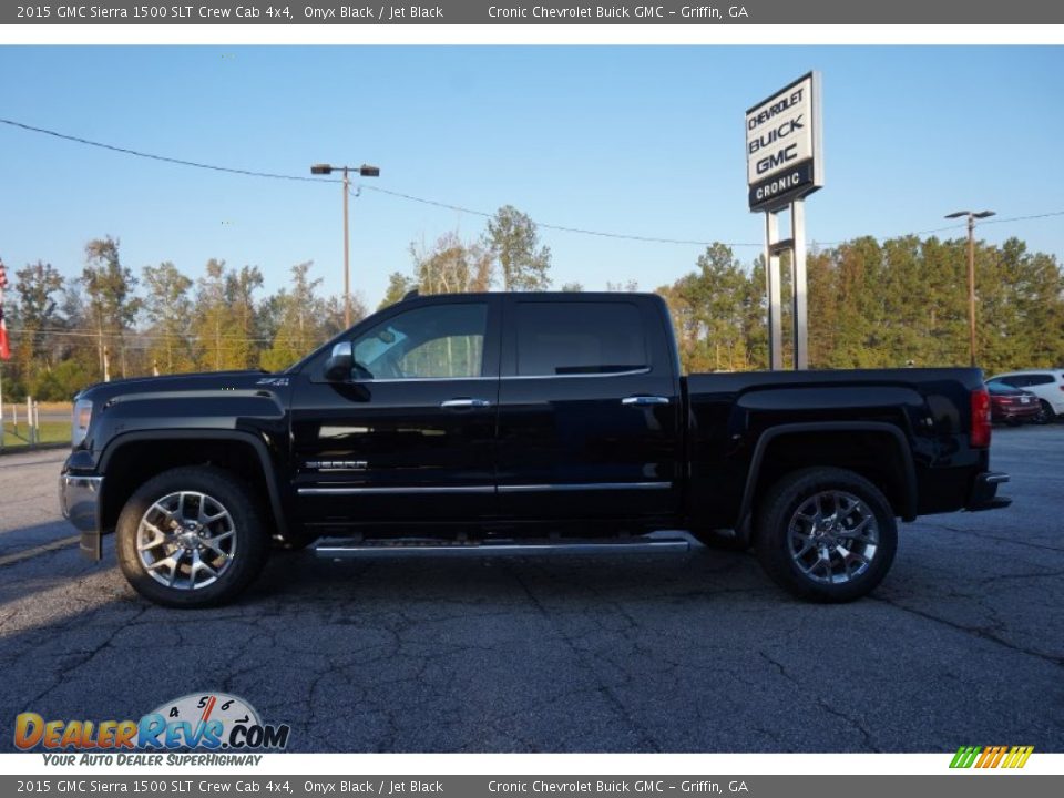 2015 GMC Sierra 1500 SLT Crew Cab 4x4 Onyx Black / Jet Black Photo #4
