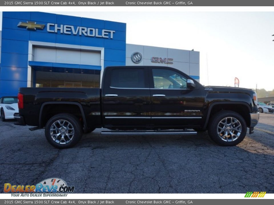 2015 GMC Sierra 1500 SLT Crew Cab 4x4 Onyx Black / Jet Black Photo #8