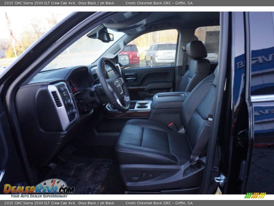 2015 GMC Sierra 1500 SLT Crew Cab 4x4 Onyx Black / Jet Black Photo #9