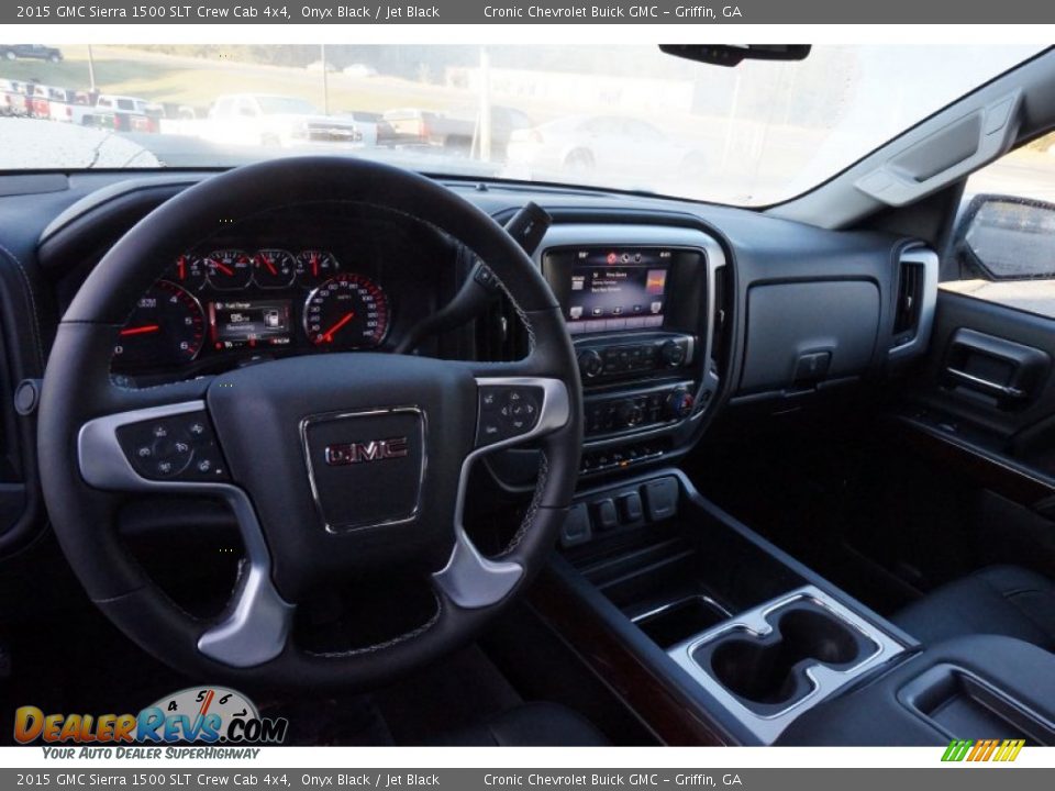 2015 GMC Sierra 1500 SLT Crew Cab 4x4 Onyx Black / Jet Black Photo #10